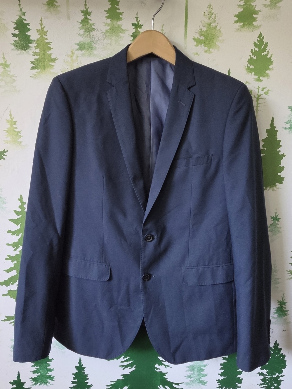 Alberto Cardinali Classic Men's Slim Fit Navy Two-Button Blazer